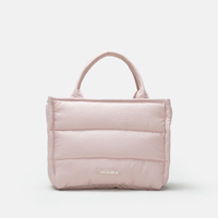 Bolso de hombro hinchado de nailon personalizado, bolso de mano acolchado práctico y suave con cremallera, bolso de mano hinchado ligero a la moda