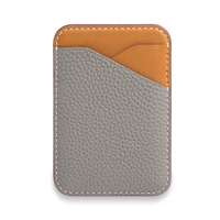 Porte-cartes magnétique multifonctionnel, design double carte, en cuir durable, fente réglable pour badges et cartes d'identité