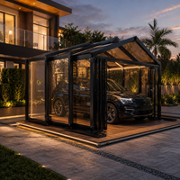 Abri de voiture pliant rétractable en aluminium moderne et minimaliste, sur mesure, pour extérieur, imperméable, avec toit en polycarbonate, personnalisable