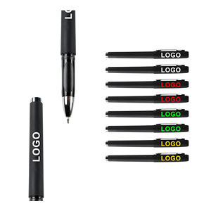 Bolígrafo de Gel Clásico de Plástico Neutro Personalizado al por Mayor con Impresión de LOGO Publicitario para Regalo, Negocio, Color Negro - Product Image 2