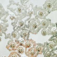 Tissu 100% polyester brodé avec doublure en tulle, entièrement tissé, orné de perles, de sequins et résistant à l'abrasion
