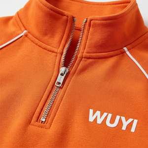 2026 Luxury Vibrant <b>Orange</b> Women's 2 Piece Tracksuit Set 1/4 Zip Pullover and Shorts Minimalist Contrast Piping Athleisure - Product Image 5
