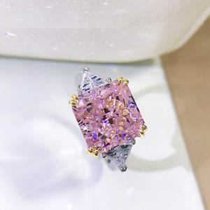 Новый S925 серебряное кольцо женский 10*10 розовым бриллиантом кольцо белого золота с бриллиантом <span class=keywords><strong>11</strong></span> карат обручальное кольцо ювелирные изделия - Product Image 3
