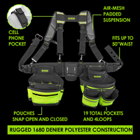 Ceinture à outils professionnelle de qualité supérieure pour hommes, sac de ceinture pour charpentiers, construction, confort avec bretelles