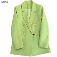 Blazer court élégant pour femme, style coréen, pour le bureau, hiver 2026, grande taille, couleur unie, manteau décontracté