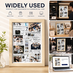 <span class=keywords><strong>Poster</strong></span> Collage del Gruppo Kpop Bangtan Boys con Cornice in Legno, Ornamento da Scrivania, Souvenir per Collezionisti, Decorazione per Casa e Ufficio, Regalo - Product Image 5