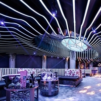 Mobilier de luxe pour boîte de nuit et club de strip-tease, ensemble de canapés en cuir pour salon de discothèque avec motifs imprimés
