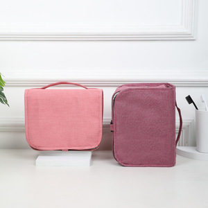 Bolsa de cosméticos colgante para viaje, organizador multiusos para almacenamiento de maquillaje, color gris, para viajes y uso en el baño, 41x22x9cm - Product Image 3