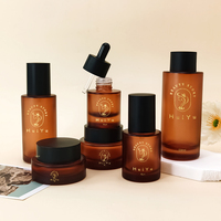 Emballage de Luxe pour Soins de la Peau en Verre Dépoli Clair 30ml 40ml 50ml 60ml 80ml, Contenants Cosmétiques, Flacon Pompe à Lotion en Verre avec Compte-gouttes
