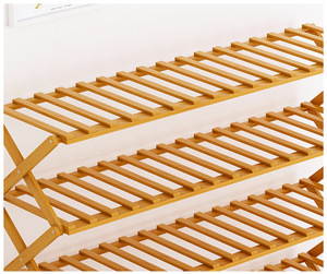 Étagère de présentation de chaussures moderne <span class=keywords><strong>en</strong></span> <span class=keywords><strong>bambou</strong></span> naturel écologique à bas prix pour la maison - Product Image 2