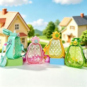 Linda Botella de Agua de Plástico con Forma de Piña y Correa para el Hombro, de Alta Estética, para Niños, para Deportes al Aire Libre - Product Image 5