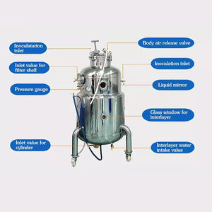 Tanque de Fermentación de Cultivo Líquido de Hongos Industrial, Equipo de Producción de Micelio de Acero Inoxidable para Granjas de Hongos Comerciales - Product Image 2