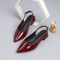 Chaussure habillée pour femme, chaussure décontractée pour femme, chaussure à bout pointu pour fille, chaussure plate pour femme, chaussure en cuir PU pour femme, ballerine slingback pour fille