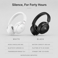 Casque sans fil WISDOMUP TDE-18 ANC, audio haute résolution 5.4, autonomie de 40 heures, type-C, pliable, réduction de bruit
