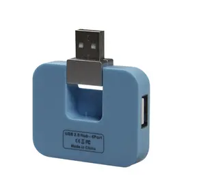 Corporate gift square rotating usb 2.0 hub 4 ports with logo printing and customized gift box packing