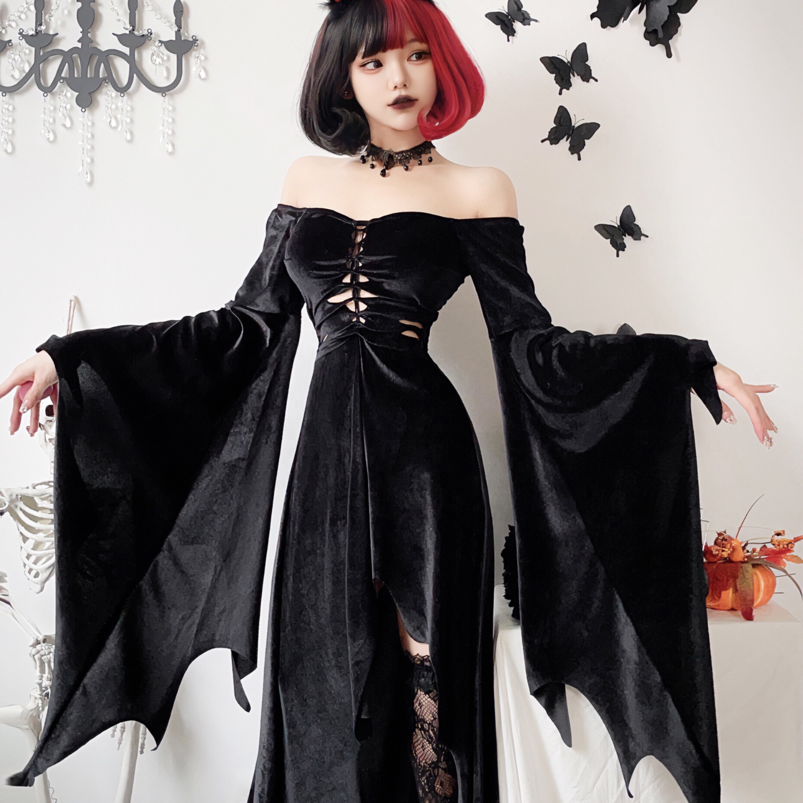 black steampunk dress Victorian Asymmetrical Steampunk Dress – Steampunk Outfit main image 0