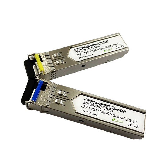 1.25G SFP Fibre Optic Modules 1310nm 1550nm Single Mode Single Fiber LC 40KM DDM SM Gigabit SFP Module Optical Transceiver