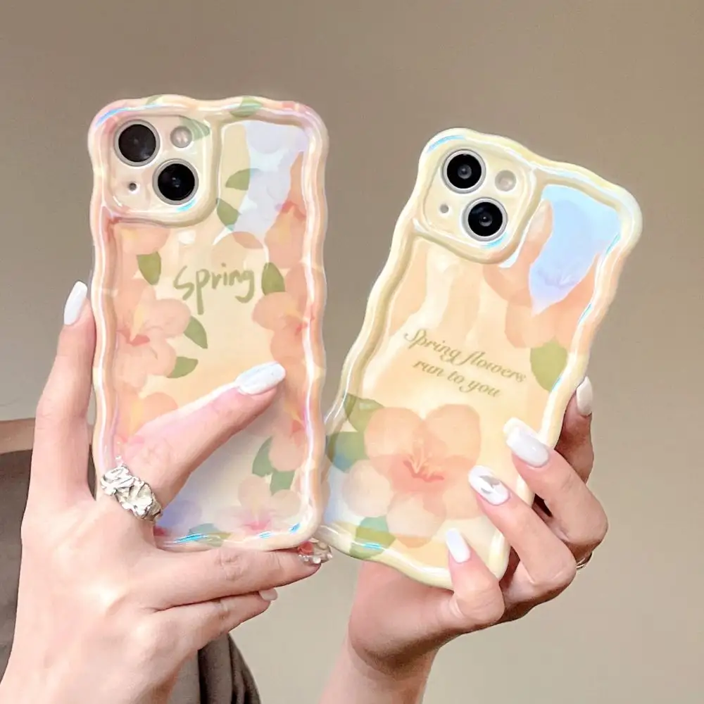 IMD flor lustroso telefone móvel casos para iphone 15 luxo onda design glitter bling telefone shell para iphone 14 13 12 11