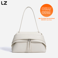 Sac à bandoulière en cuir de vachette LZ avec logo personnalisé, sac à main pour femme, sac fourre-tout en cuir véritable avec sangle réglable