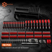 Jeu de tournevis magnétiques de précision B&T de 118 pièces, métal, plastique, rouge, OEM, ODM, OBM, directement de l'usine