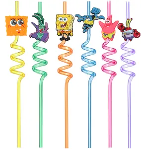 Spongebaby Squarepants e Patrick Plastic PET Creative Magic Colored Funny Crazy Curly Custom For Birthday Party Bar supplies