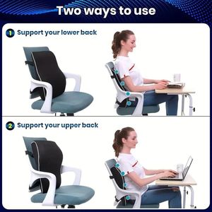 Cojín de Soporte Lumbar Ergonómico de Espuma Viscoelástica para Asiento de Coche y Oficina, Almohada Ortopédica para la Espalda Baja - Product Image 3