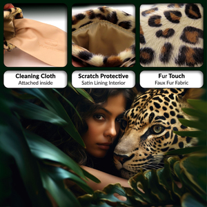 נרתיק משקפיים בהדפס נמר בהתאמה אישית עם סגירת קפיץ, מתאים למשקפי שמש. שראפנל. - Product Image 3