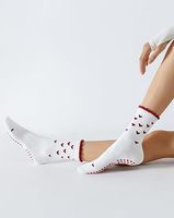 Chaussettes de Pilates mi-mollet antidérapantes tricotées personnalisables POPSOX avec design respirant et séchage rapide pour l'entraînement professionnel au yoga