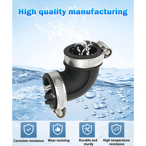 Manguera WD24X33918 con abrazadera para lavavajillas GE, accesorio de goma con codo de 90 grados para uso doméstico - Product Image 4