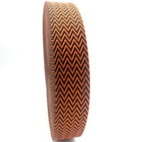 Sangle en jacquard en nylon polyester noir et orange de haute qualité de 38 mm en forme de W pour sacs, ceintures, colliers pour animaux de compagnie, accessoires de couture DIY