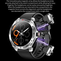 SENBONO T95 Montre Connectée en Acier Inoxydable IP67, Lecteur de Musique Bluetooth, Réception d'Appels, Écouteurs TWS, Écran 1,52'', Autonomie 5-10 Jours, Suivi du Sommeil
