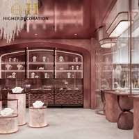 Vitrine de présentation de bijoux moderne en acier inoxydable, comptoir de présentation de bijoux recyclable à vendre