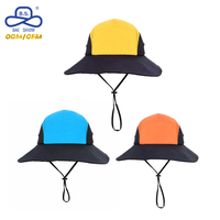 Chapeau de pêcheur en gros à visibilité accrue, couleur contrastante, maille ajustable, protection UV, large bord, sangle sous le menton, chapeau d'été