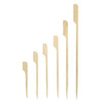 Brochettes Teppo en bambou naturel, couverts jetables en bambou, logo personnalisé, surface lisse, pics à brochettes type pagaie