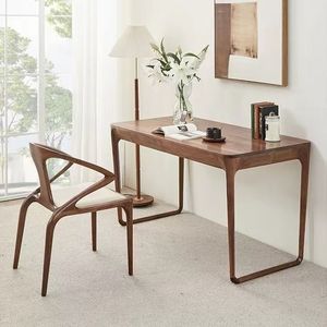 Poltrona da pranzo moderna <span class=keywords><strong>in</strong></span> <span class=keywords><strong>legno</strong></span> massello noce nero con sedile <span class=keywords><strong>in</strong></span> pelle per casa ufficio ristorante/Hotel del nord - Product Image 3