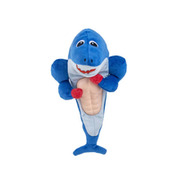 Jouet pour chien en peluche Muscle Shark, jouet à mâcher en caoutchouc qui couine, vente directe d'usine, OEM personnalisé, jouet pour animaux de compagnie amusant et durable, vente en gros ODM