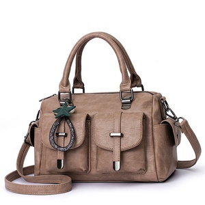 New Model <strong>Solid</strong> Color Textured Tassel Large Capacity Boston Shape Zipper Closure Single Shoulder Crossbody Soft Leather <strong>Bag</strong> - Product Image 6
