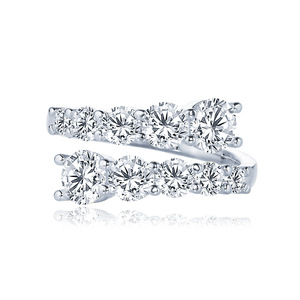 Dainty Micro Pave VVS GRA Moissanite <b>Ring</b> with Open <b>Adjustable</b> Design Copper 14K Gold Filled Jewelry For Women - Product Image 1