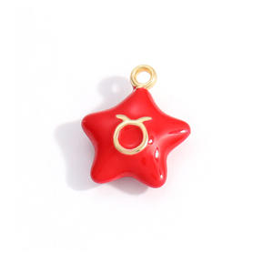 Colgante de estrella de aleación con 12 constelaciones en color macarrón para la elaboración de collares, accesorios de joyería DIY - Product Image 2