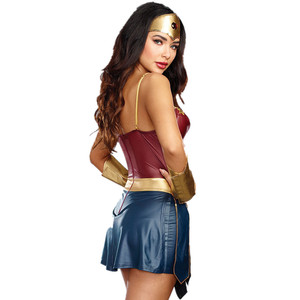 Disfraz de Supermujer para <span class=keywords><strong>Mujer</strong></span>, Disfraz de Fiesta de Halloween, Material de Poliéster, COSPLAY - Product Image 5