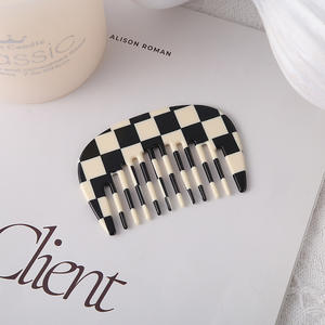 Kinling หวีรูปตัวยูสไตล์เรโทรของญี่ปุ่นแผ่นหินอ่อนและกรดอะซิติกขนาดเล็กหวีผมแฟชั่น - Product Image 4