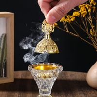 Brûleur à Bakhoor en cristal, brûleur d'encens attrayant pour la méditation, l'aromathérapie, la décoration de la maison au printemps et en été