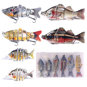 Ensemble <span class=keywords><strong>de</strong></span> leurres <span class=keywords><strong>de</strong></span> pêche multi-articulés 6 pièces/boîte avec boîte à accessoires, leurres durs pour la pêche à la perche, au brochet, à la truite, en eau douce et en eau salée - Product Image 1