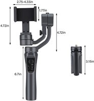 Support de Téléphone Stabilisateur Gimbal Trépied avec Perche à Selfie Intégrée Rotation à 360 Degrés en Plastique ABS Batterie de 2200 mAh