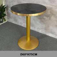 Esszimmer-Tischset Modernes Design Marmor-Tischplatte Goldene Basis Restaurant Café Shop Tischset Fast-Food Marmortisch