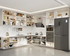 Venta al por mayor gabinetes de cocina modernos personalizados gabinetes de cocina modulares de madera montados en la pared para Villa buen precio - Product Image 3