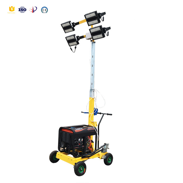 Hot Sale 6m LED Engine-Powered Mobile Light Tower for Building Construction Site Electricity Generation with Easy Operation