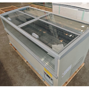 Congélateur commercial combiné pour îlot de supermarché avec deux portes vitrées, éclairage LED, dégivrage automatique et contrôle numérique - Product Image 1