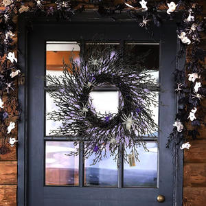 Guirnalda Artificial de Halloween con Arañas y Ojos de Araña Negros para Decoración de Puerta Principal, Interior y Exterior, para Fiestas - Product Image 1