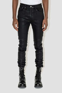 LILUO <span class=keywords><strong>Noir</strong></span> Solide Wax <span class=keywords><strong>Enduit</strong></span> Hommes Jeans Logo Personnalisé Etiquette Wax Hommes Pantalons <span class=keywords><strong>Skinny</strong></span> Plus Size Hommes Denim Ciré - Product Image 2